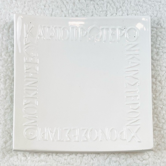 YRIA PAROS • White Handmade Greek Square Serving Plate - Picture 13 of 13